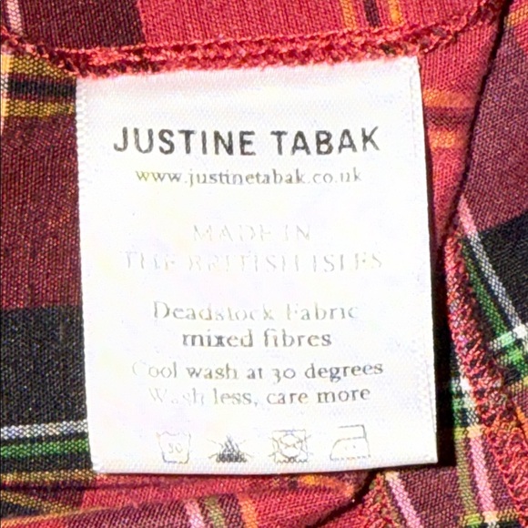 Justine Tabak Red Plaid Victoria Dress SZ XS - Picture 9 of 9
